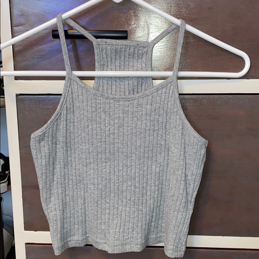 Cropped halter neck tank top